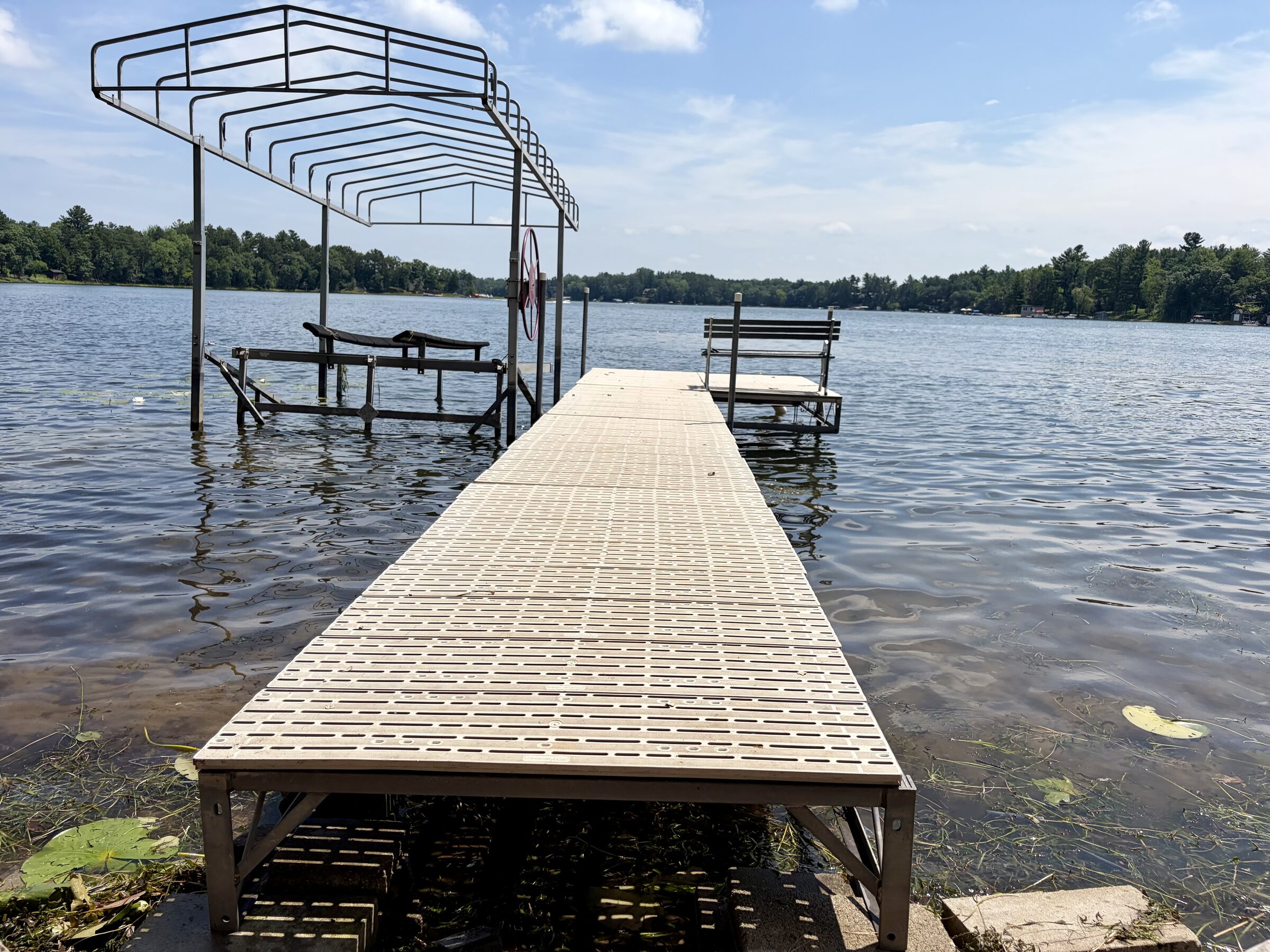 Private dock walkway over Pine Lake