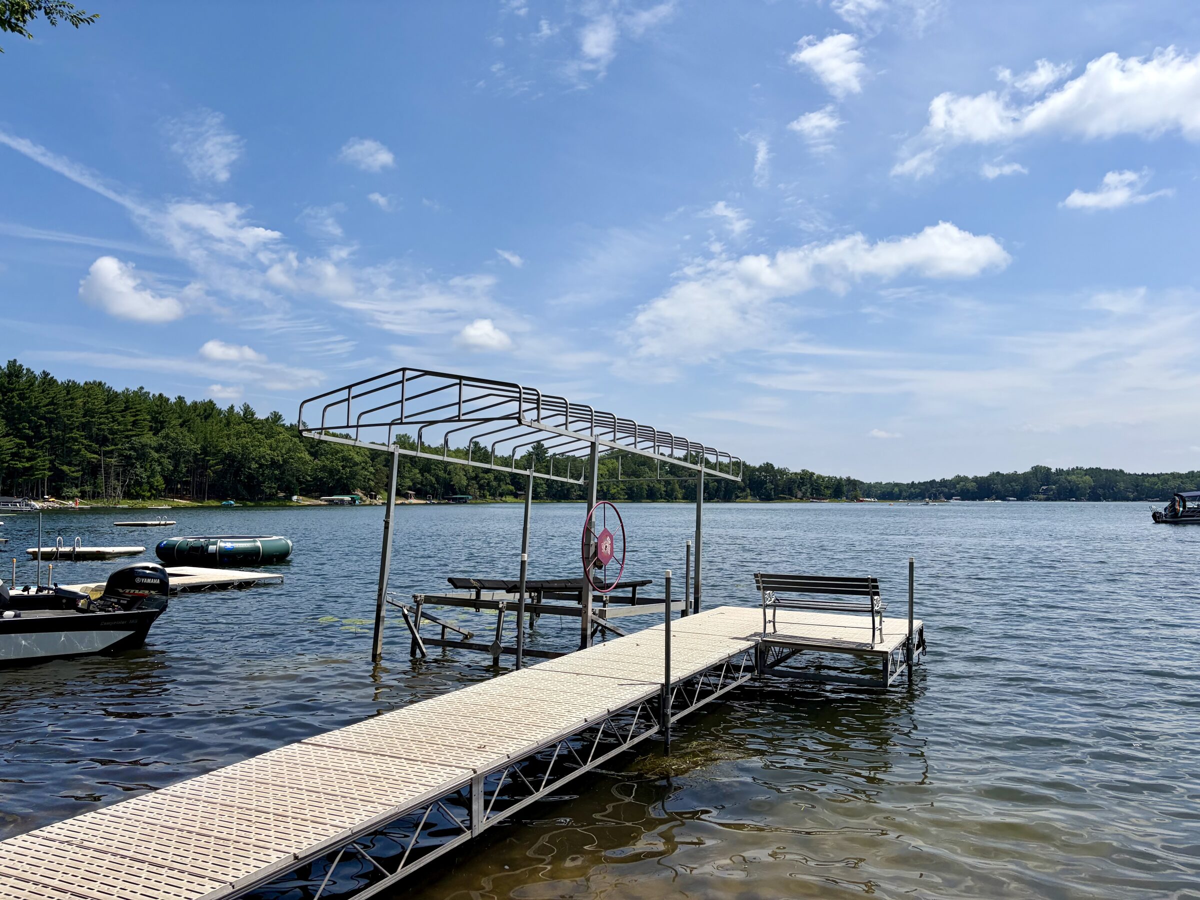 Private dock wide lake view